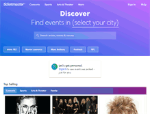Tablet Screenshot of m.ticketmaster.com